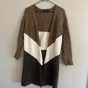 Apt. 9 Brown and White Women's Sweater